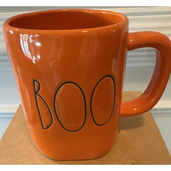 2 Rae Dunn Halloween Mugs BOO & EEK Orange Artisan Collection + TY Spooky Ghost - Picture 7 of 13
